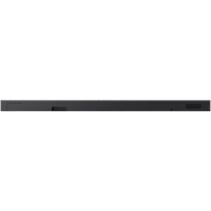 La barre de son SAMSUNG HW-Q930H, au design noir épuré, est présentée vue de dessus sur un fond gris clair : un complément idéal pour rehausser n'importe quel système home cinéma.