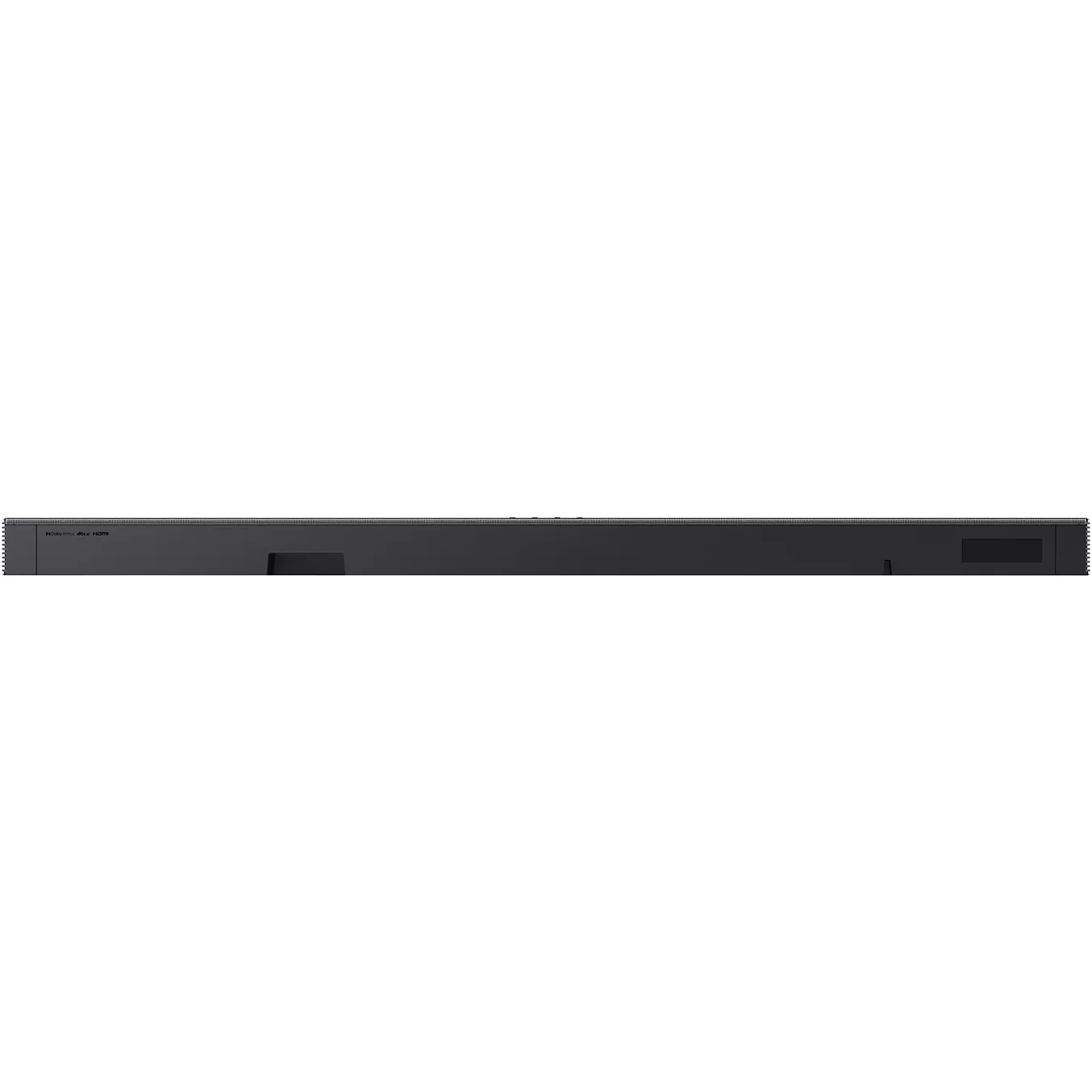 La barre de son SAMSUNG HW-Q930H, au design noir épuré, est présentée vue de dessus sur un fond gris clair : un complément idéal pour rehausser n'importe quel système home cinéma.