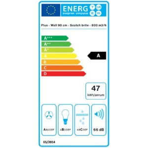 L'appareil de cuisine FALMEC PLANEP1430 est doté d'un label de performance énergétique indiquant la classe A et une consommation d'énergie annuelle de 47 kWh.